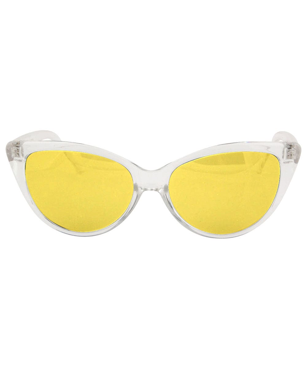 feline crystal yellow sunglasses