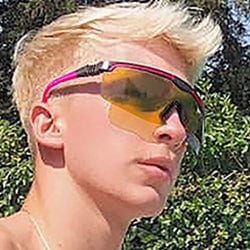 FONTAINE Black/Pink Shield Sunglasses