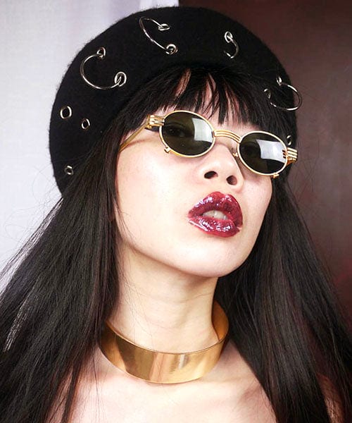 forked gold sunglasses