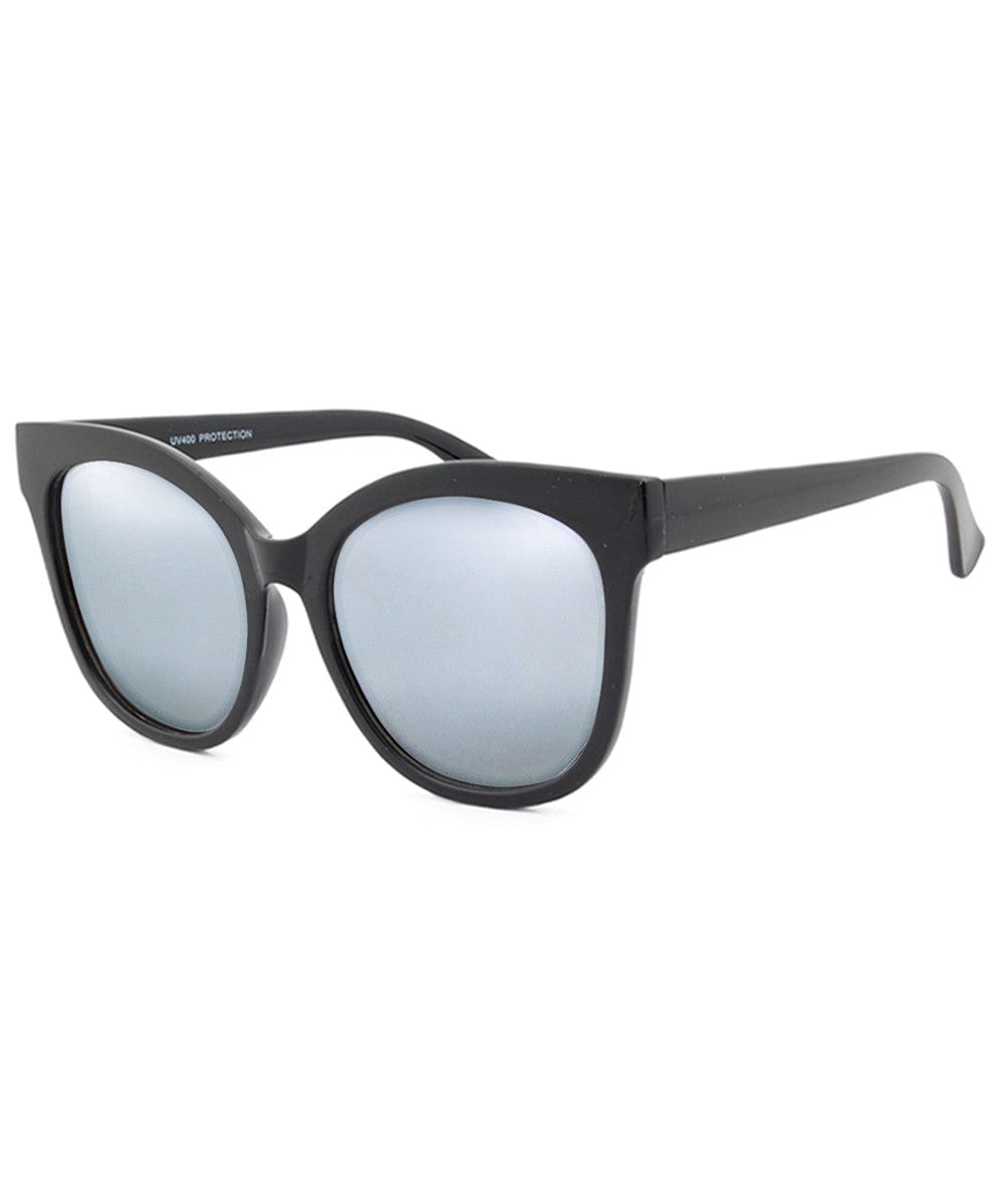 fricassee black mirrored sunglasses