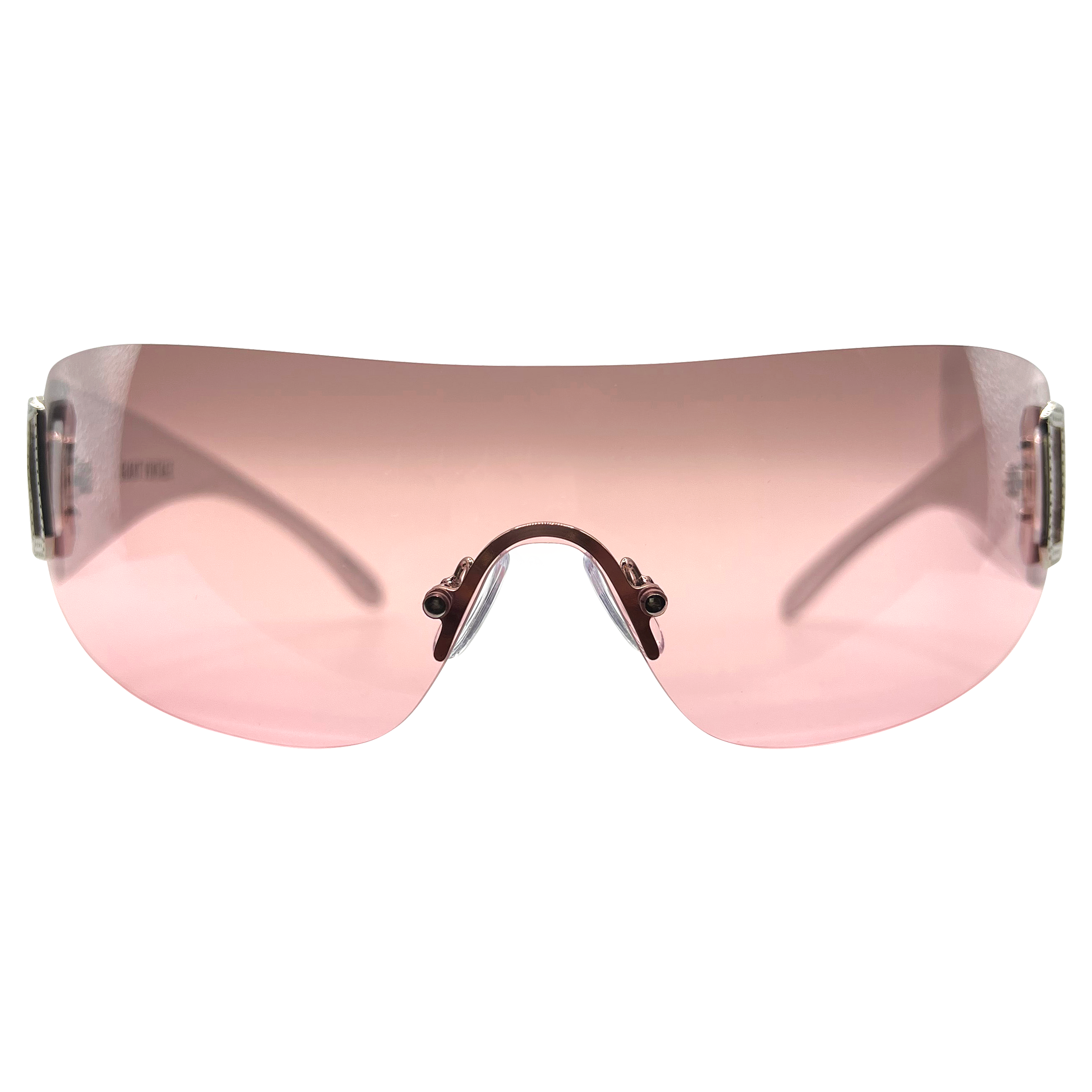 GHOST Pink Rimless Shield Sunglasses