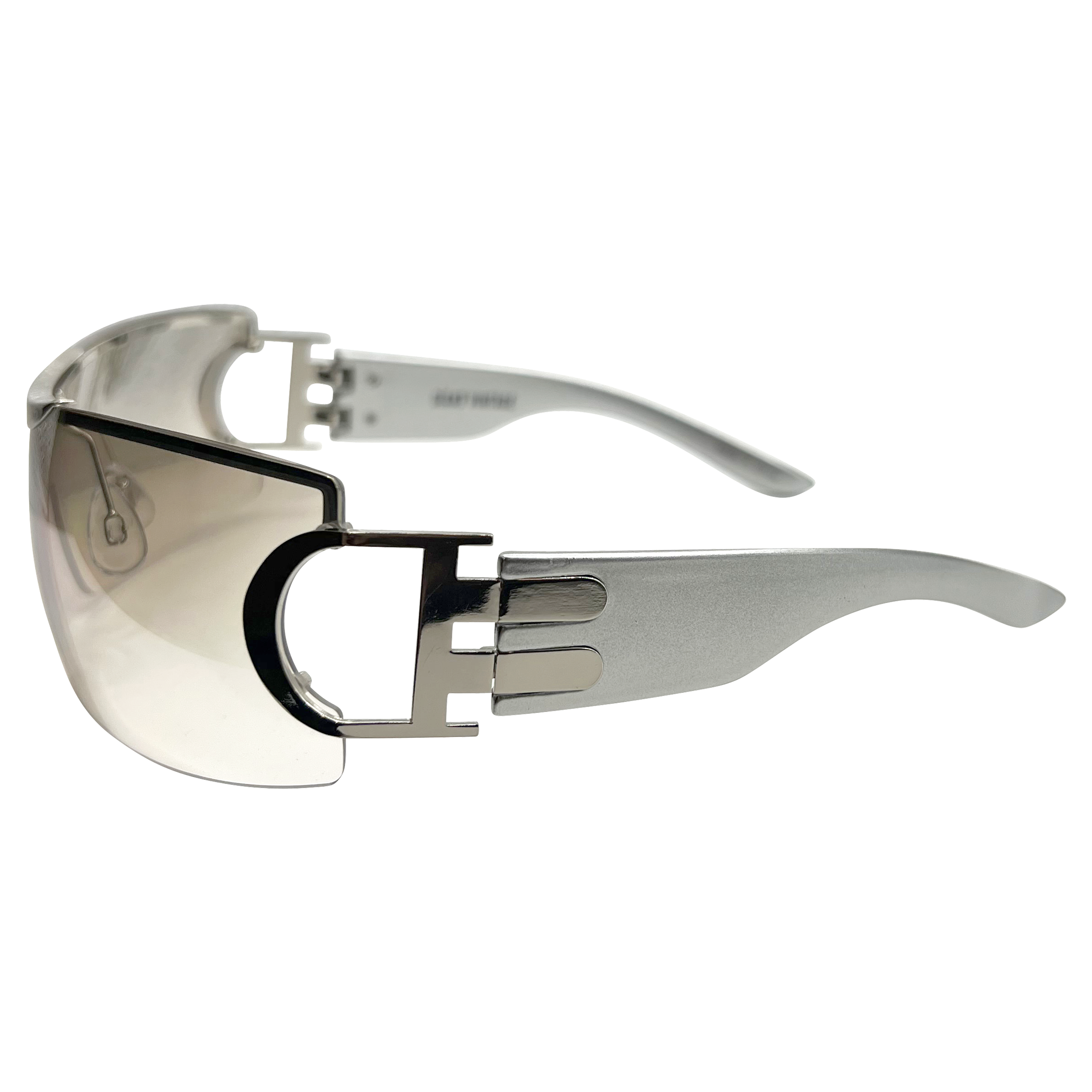 GLAZE TAWNY Flash Rimless Shield Sunglasses