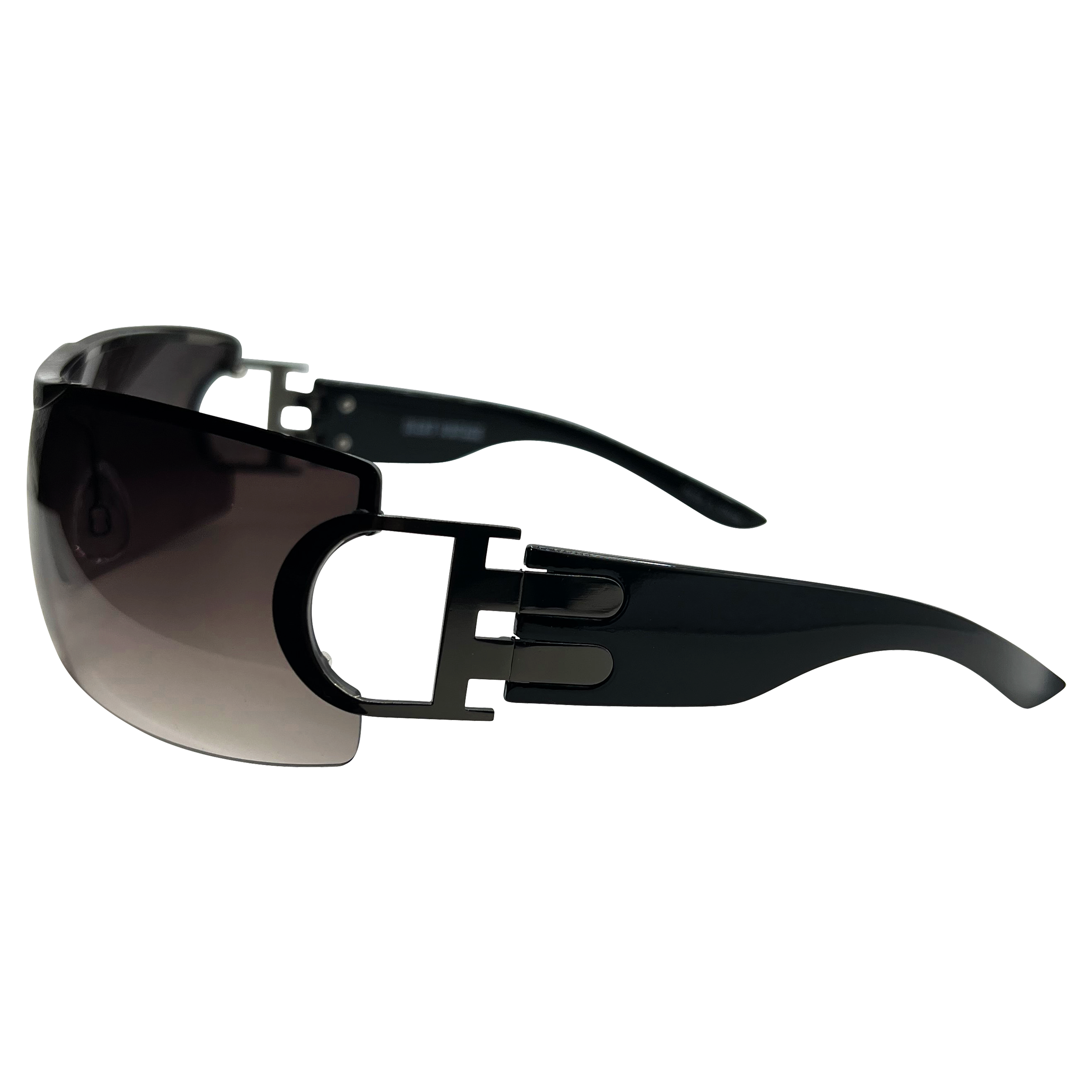GLAZE TAWNY Smoke Rimless Shield Sunglasses
