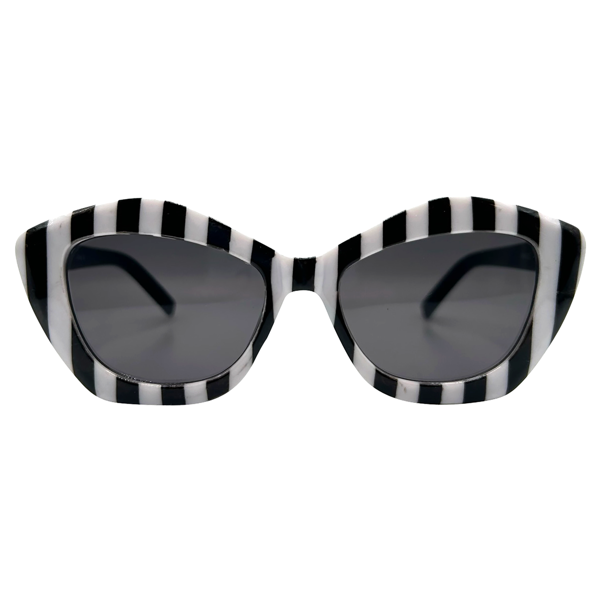 IMAGINE Mod Geometric SunglassesBlack and White Stripes-Giant Vintage Eyewear