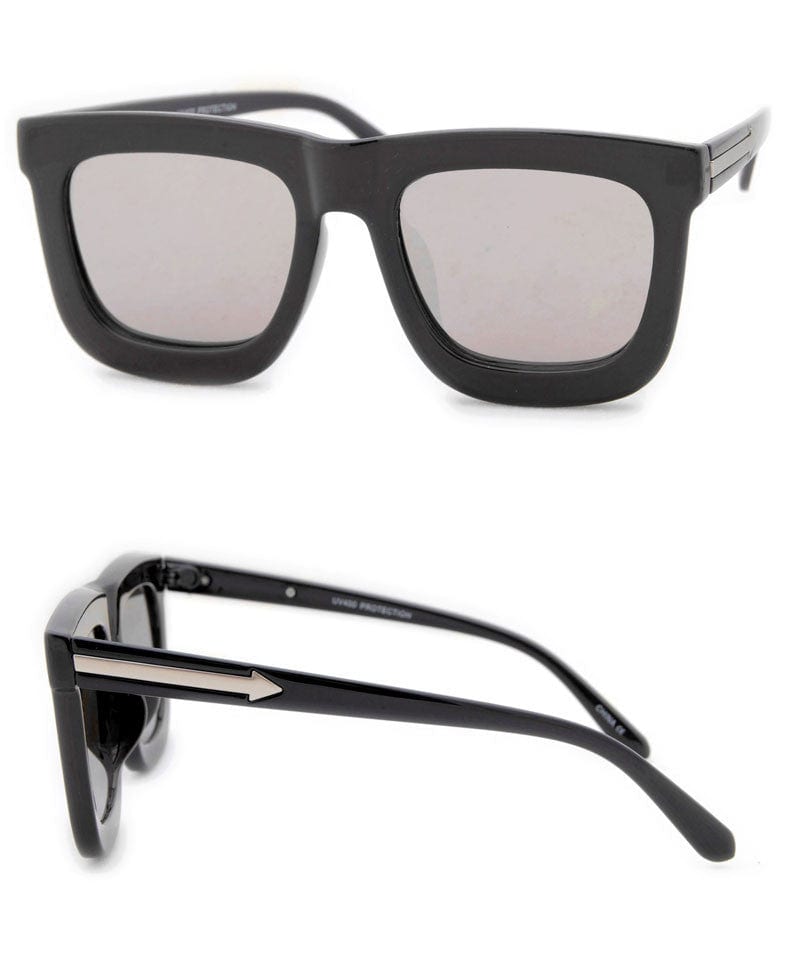 izzy black mirrored sunglasses