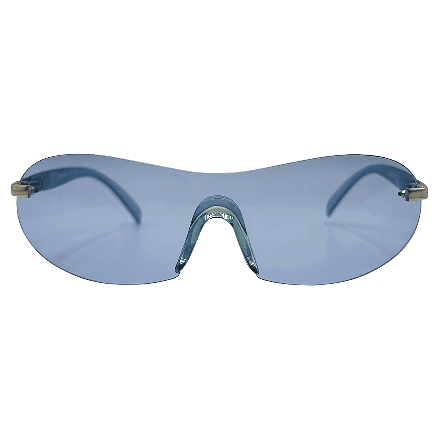 JUICED Rimless Shield SunglassesBlue-Giant Vintage Eyewear