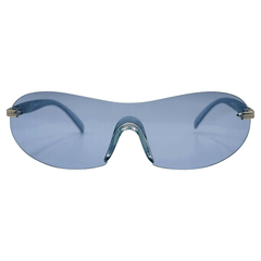 JUICED Rimless Shield SunglassesBlue-Giant Vintage Eyewear
