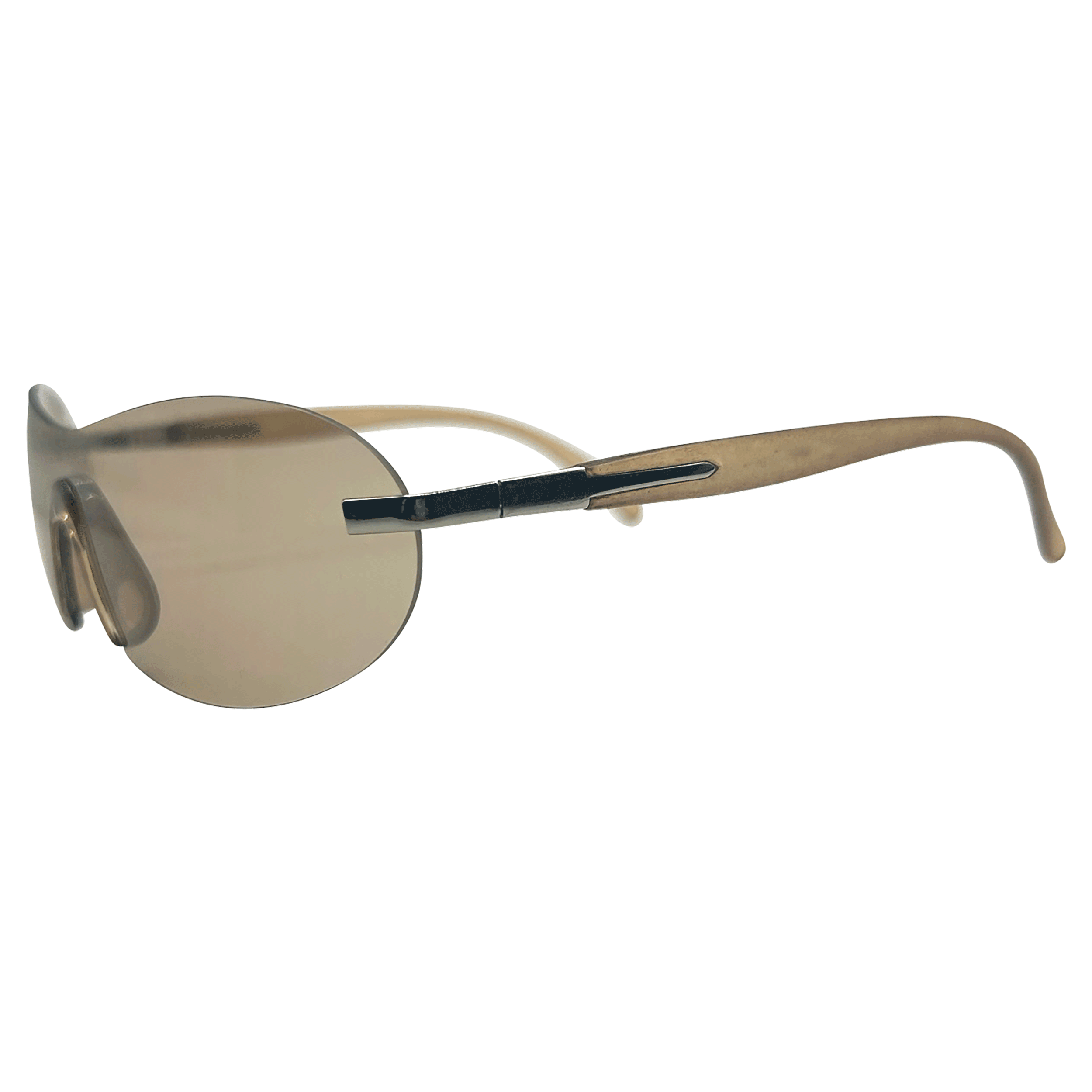 JUICED Rimless Shield Sunglasses-Giant Vintage Eyewear