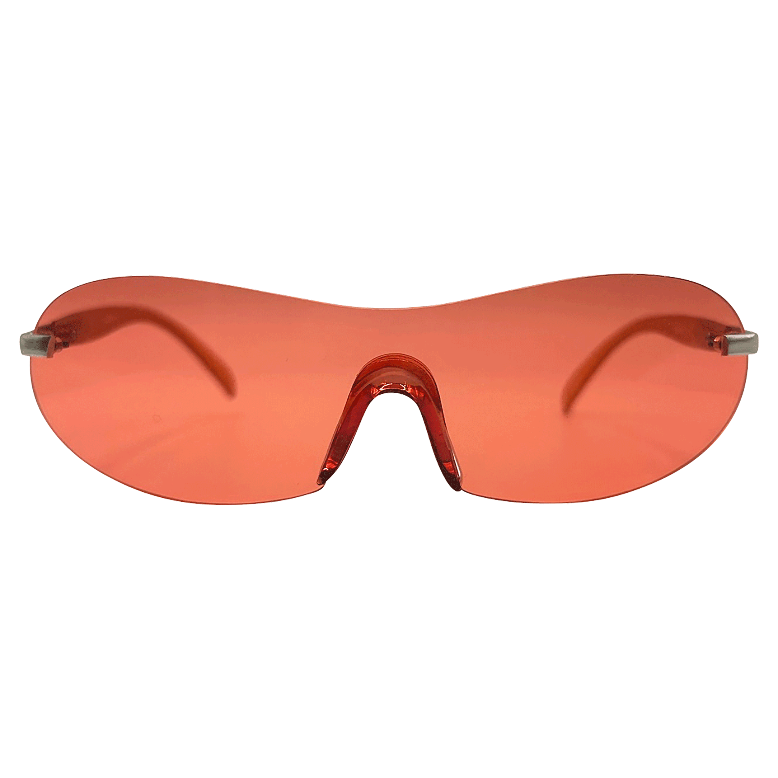 JUICED Rimless Shield SunglassesRed-Giant Vintage Eyewear
