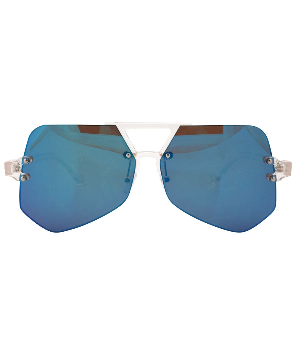 JUICE Aviator GlassesCrystal/Blue-Giant Vintage Eyewear