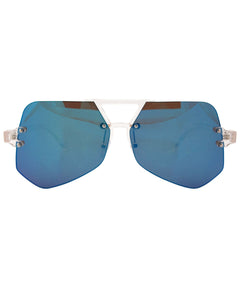 JUICE Aviator GlassesCrystal/Blue-Giant Vintage Eyewear