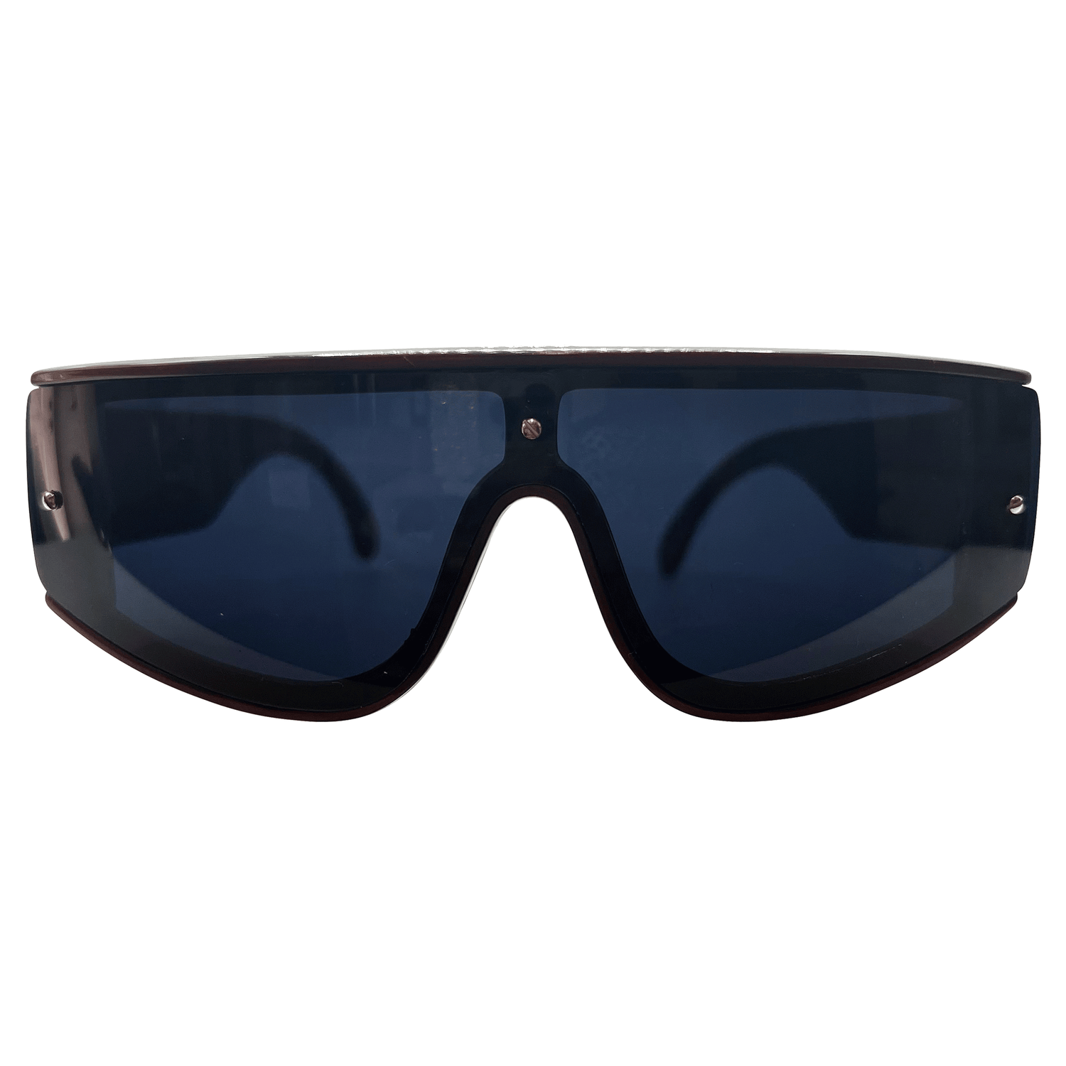 JUPITER Black/Maroon Shield Sunglasses-Giant Vintage Eyewear