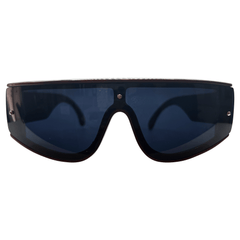 JUPITER Black/Maroon Shield Sunglasses-Giant Vintage Eyewear