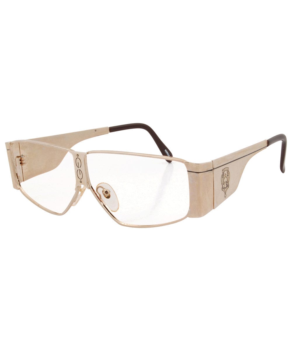king charles gold clear sunglasses