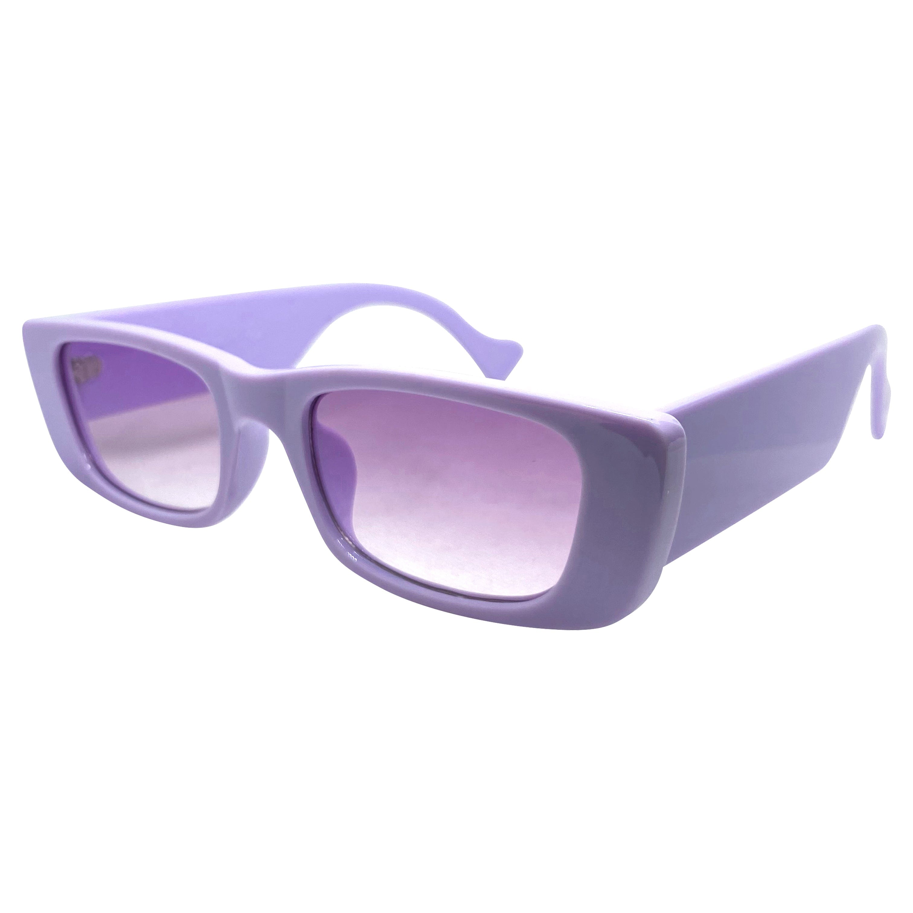 KIRA KIRA Purple Slim Rectangle Sunglasses