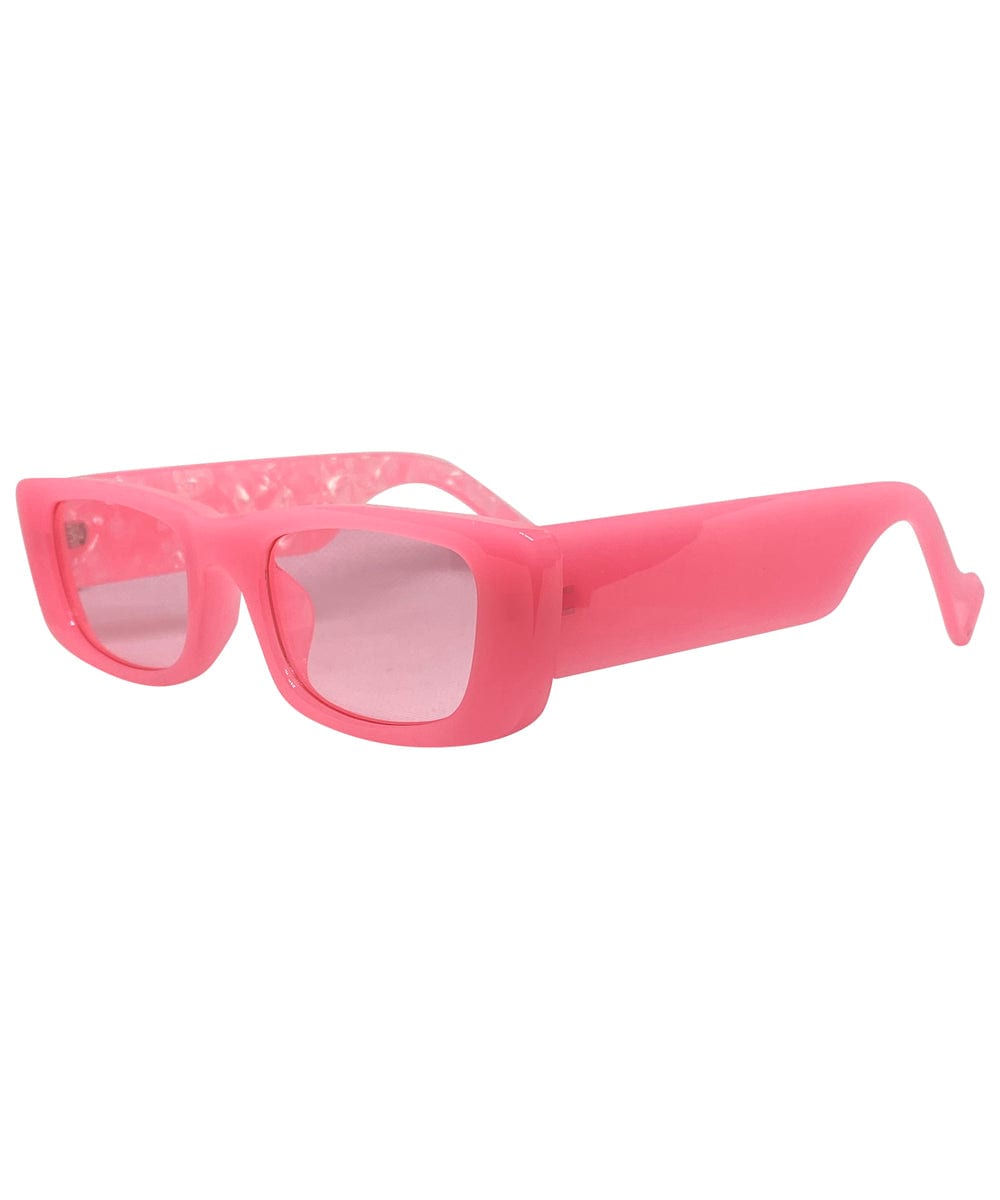 KIRA KIRA Pink Slim Rectangle Sunglasses