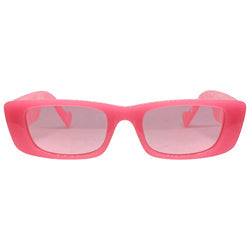 KIRA KIRA Pink Slim Rectangle Sunglasses