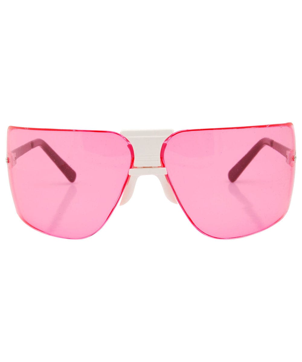 la woman pink sunglasses