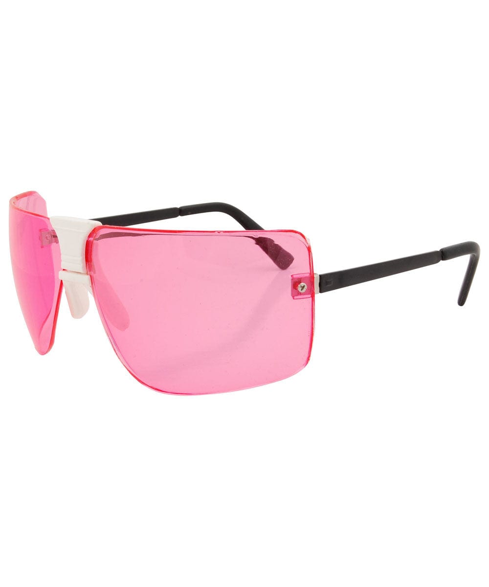 la woman pink sunglasses
