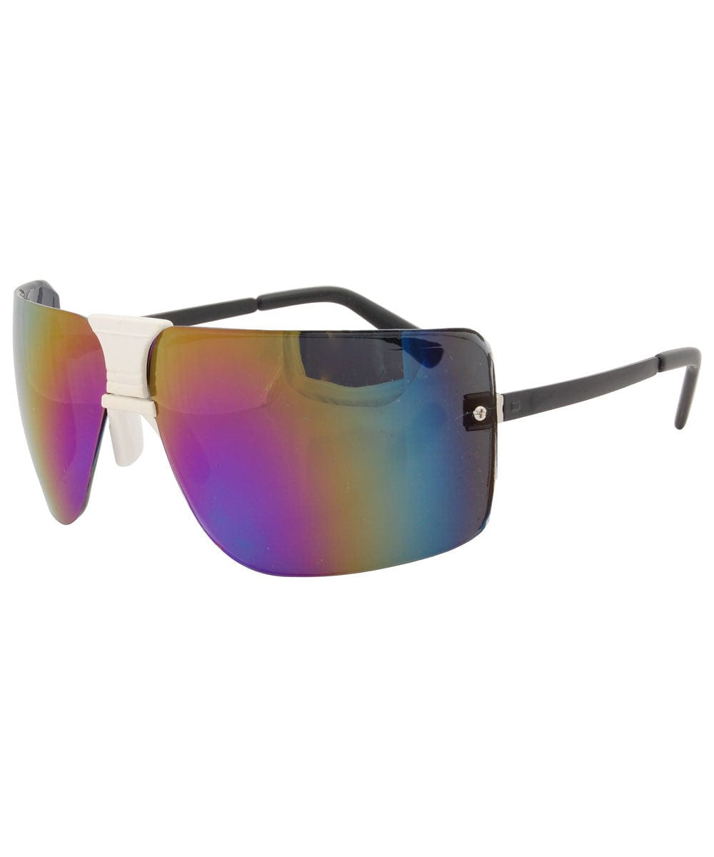 la woman white rainbow sunglasses