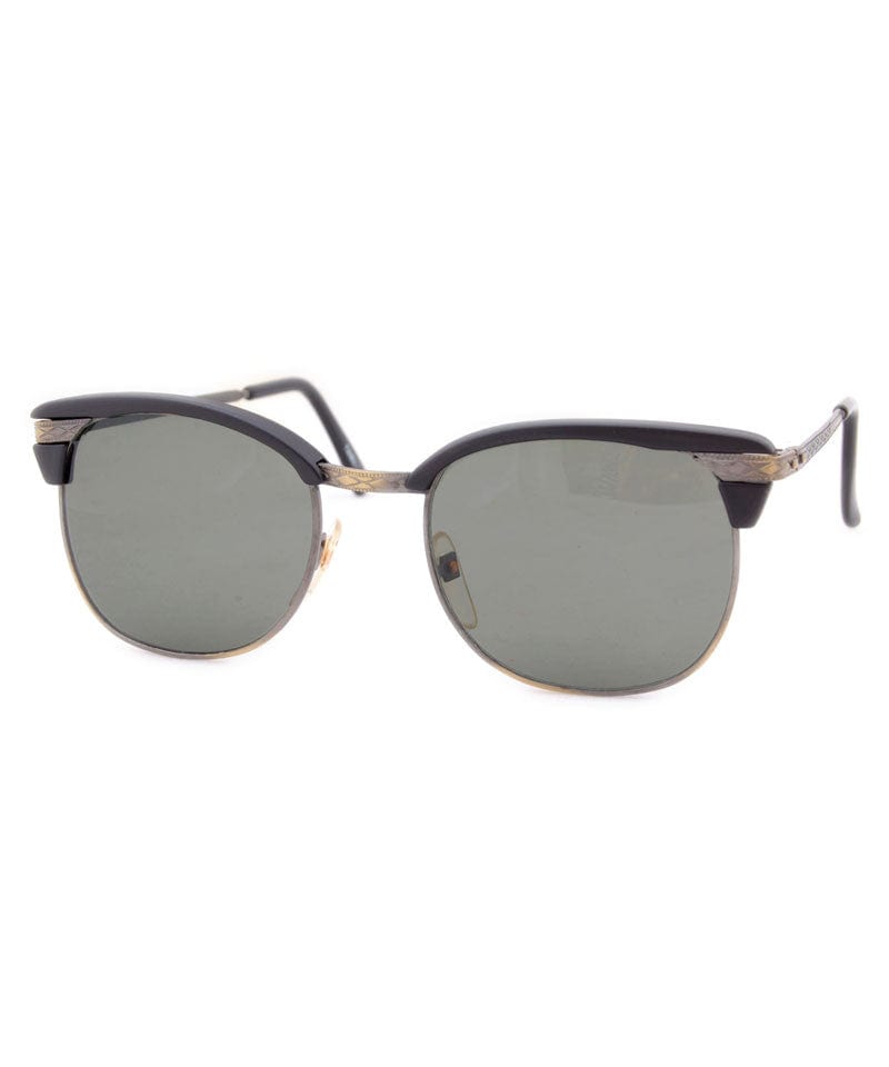 louis matte black brass sunglasses