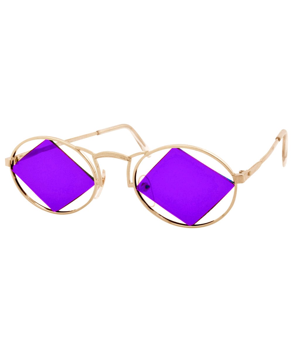 LOVECRAFT Purple/Gold Freaky Oval Sunglasses
