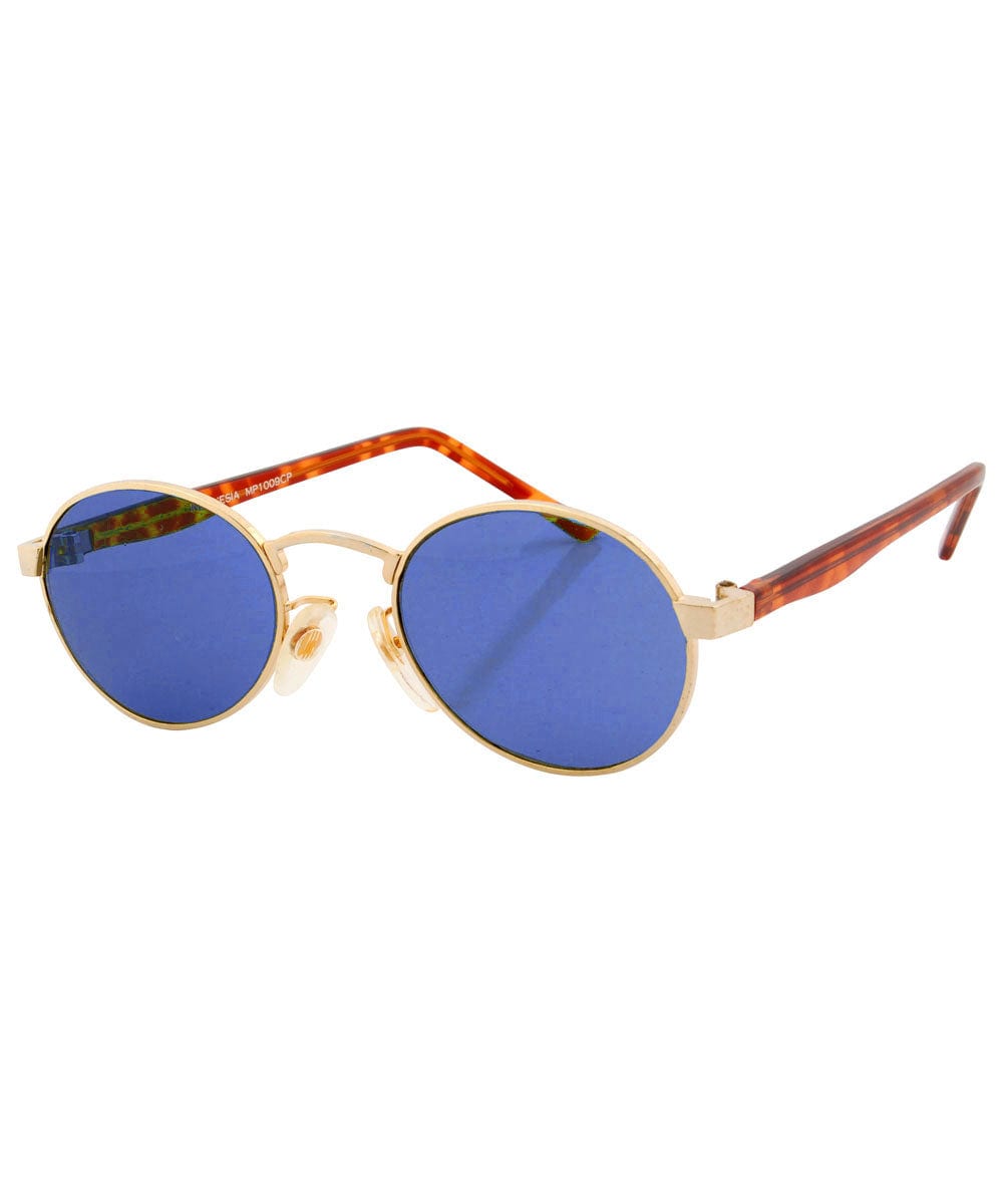 mally blue gold sunglasses