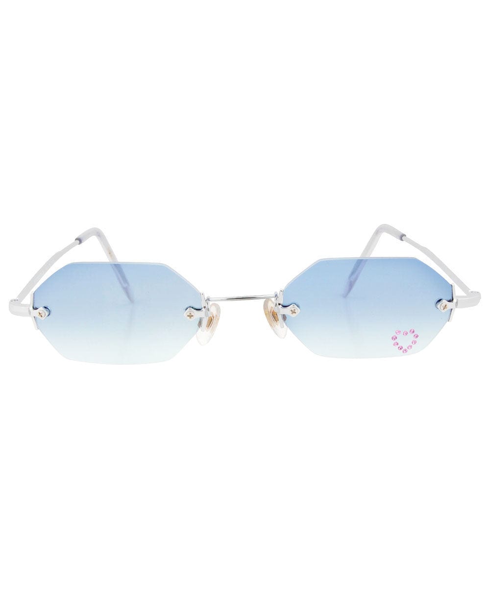 MARY KATE Blue/Pink Rimless Sunglasses