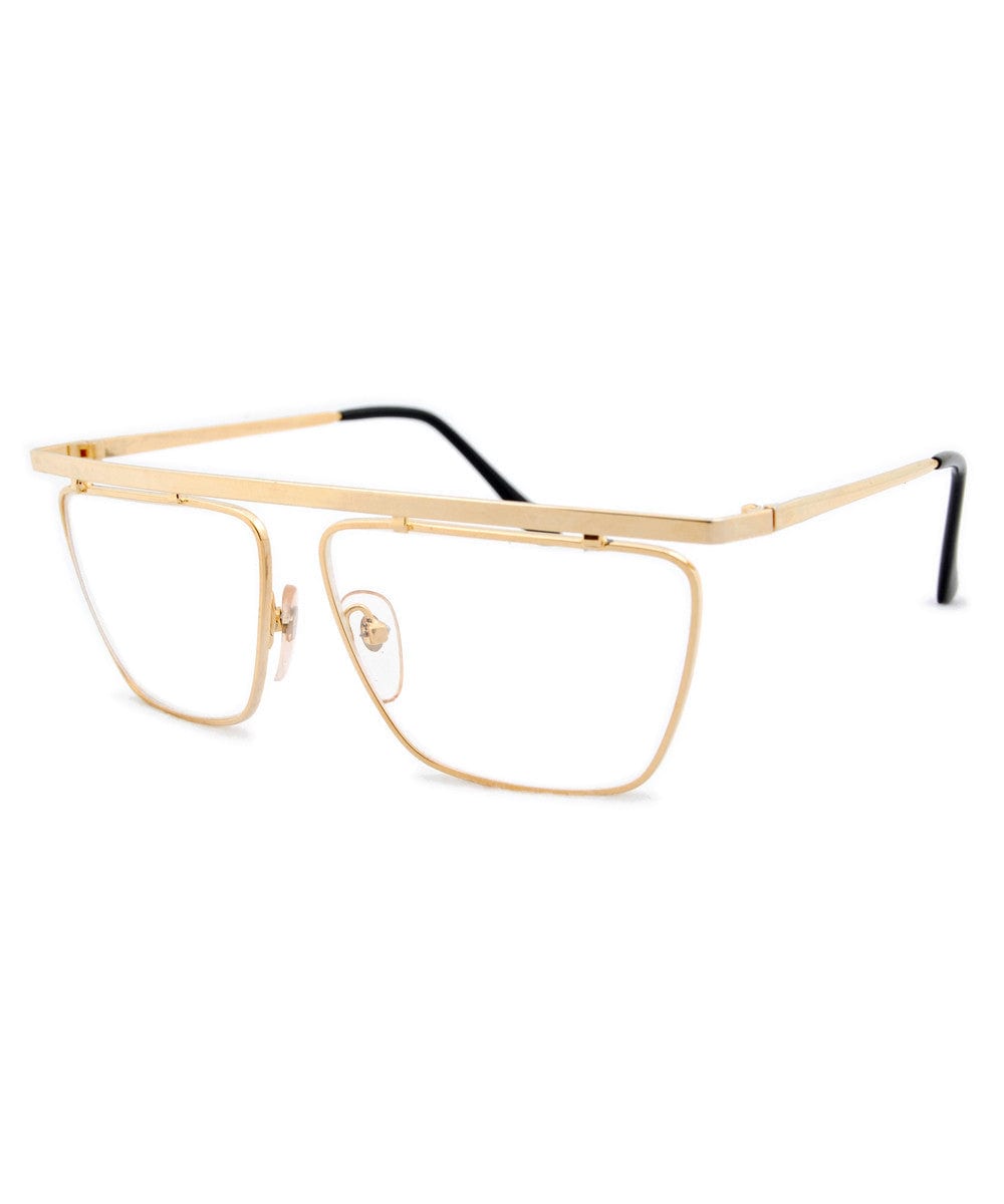 medallion gold clear sunglasses