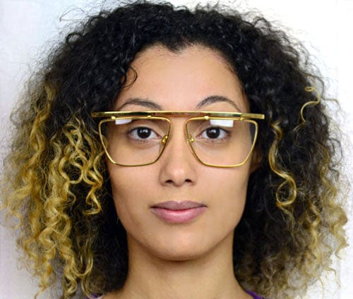 medallion gold clear sunglasses