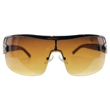 MOMMY Amber/Silver Shield Sunglasses-Giant Vintage Eyewear