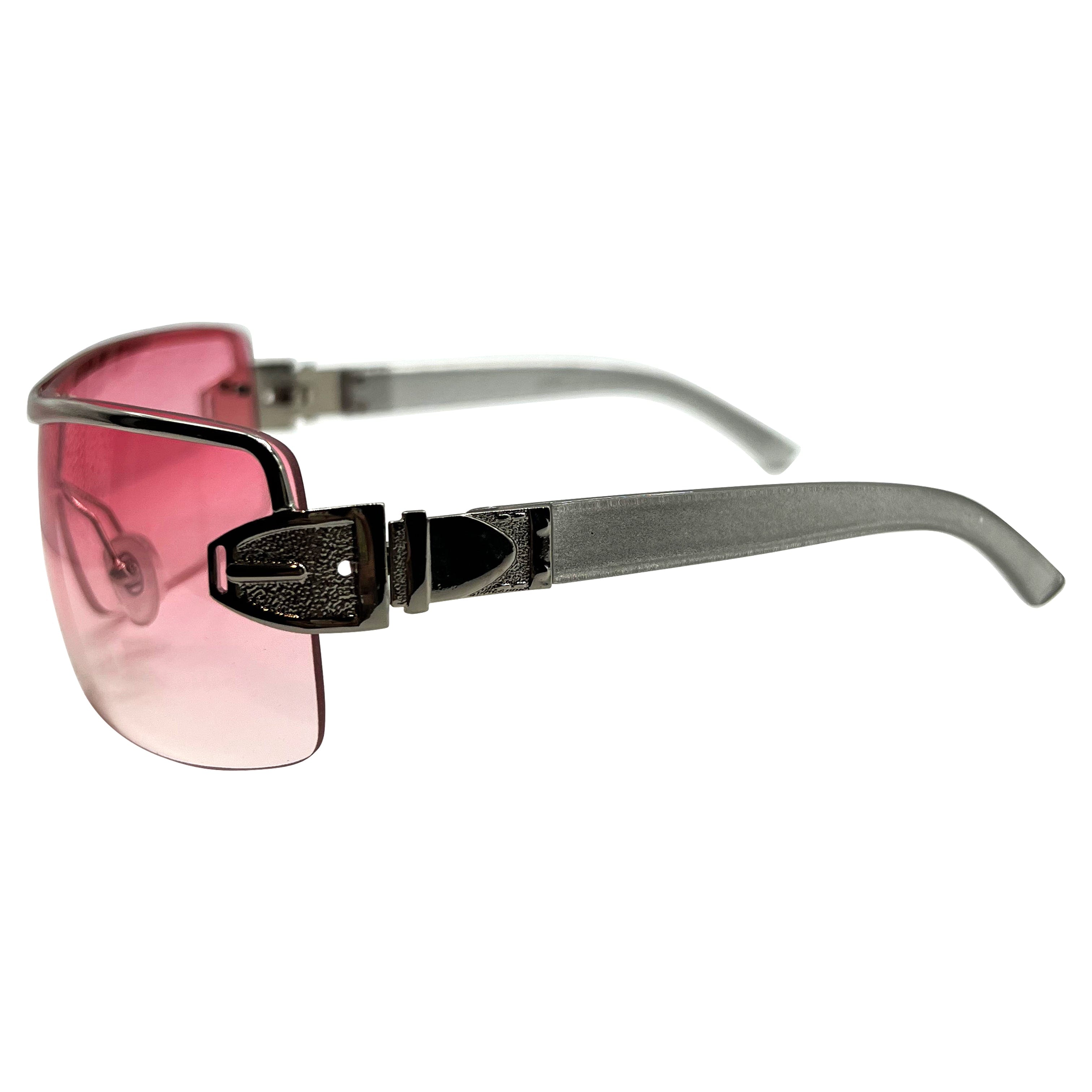 MOMMY Pink Shield Sunglasses-Giant Vintage Eyewear