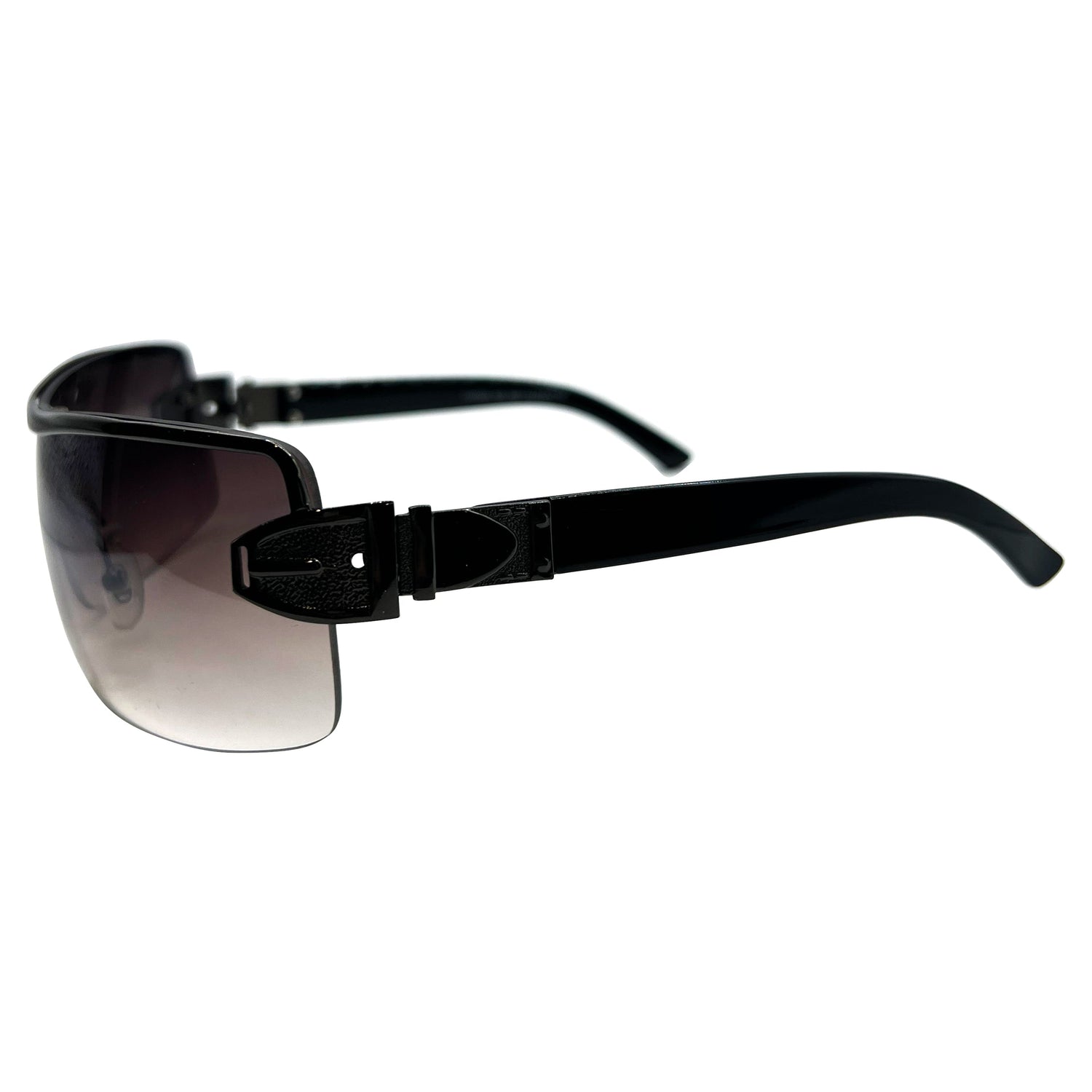 MOMMY Smoke/Gunmetal Shield Sunglasses-Giant Vintage Eyewear