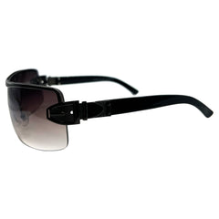 MOMMY Smoke/Gunmetal Shield Sunglasses-Giant Vintage Eyewear