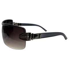MOMMY Smoke/Silver Shield Sunglasses-Giant Vintage Eyewear