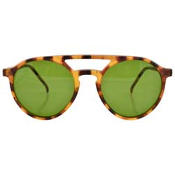 MOORE Demi/Green Round Sunglasses