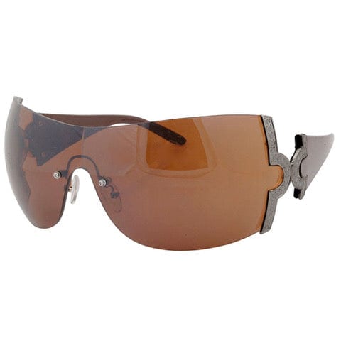NICOLE Gunmetal/Brown Shield Sunglasses