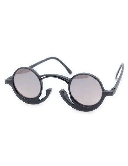 Black mirrored top round sunglasses