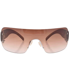 PACHE Rimless Shield SunglassesBrown-Giant Vintage Eyewear