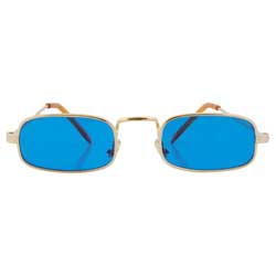PADDY Blue Micro Small Square Sunglasses