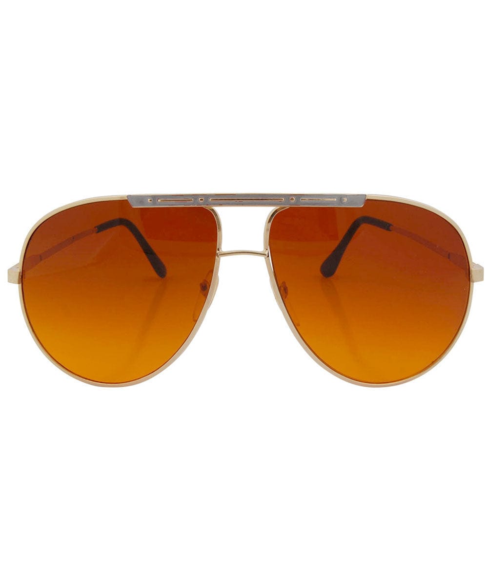 PEMEX Gold/Gray Aviator Sunglasses