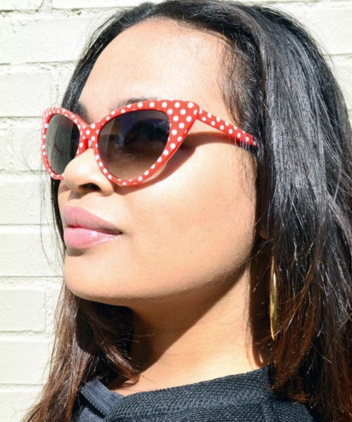 pie red dots sunglasses