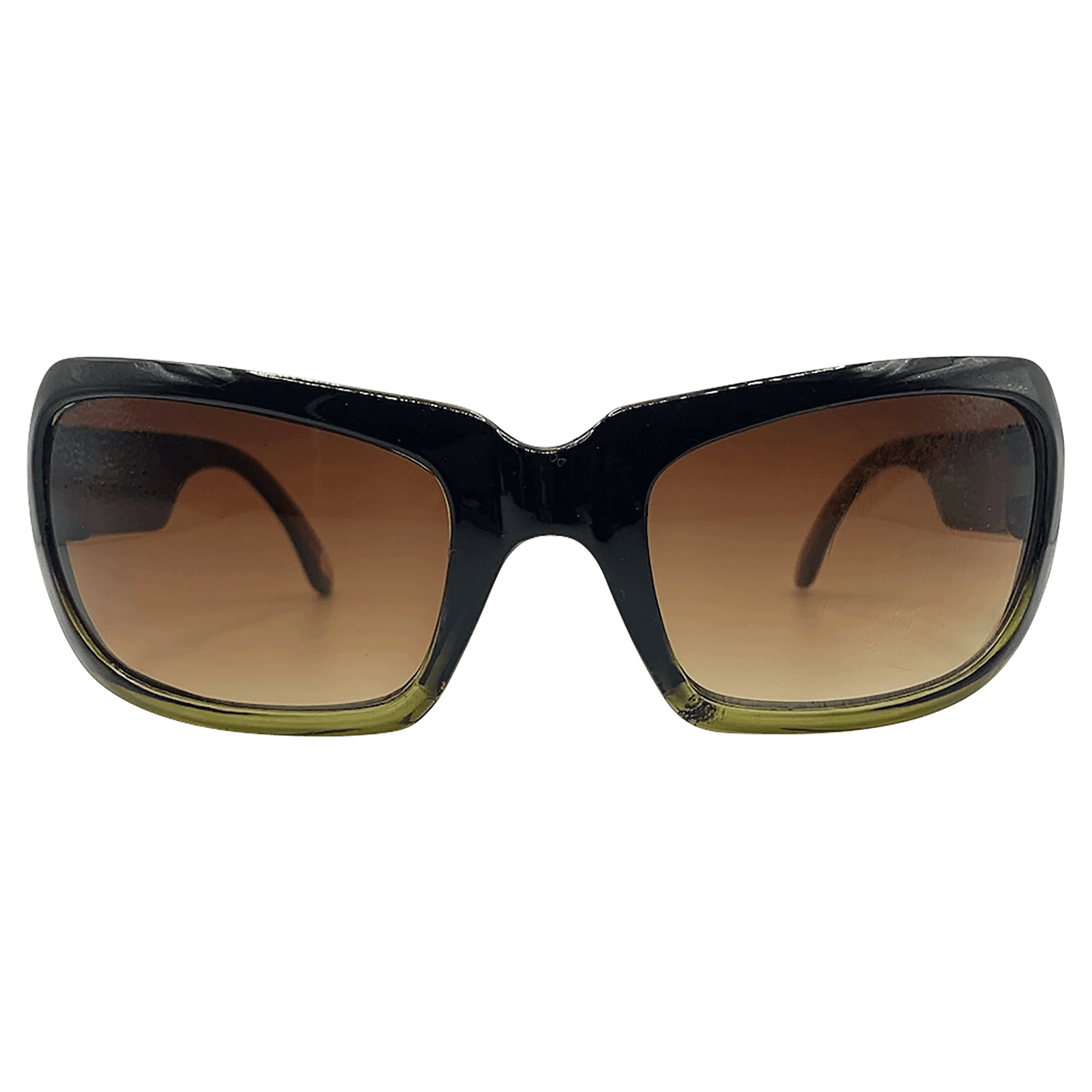 POSTINO Square Sports SunglassesBlack Green/Amber-Giant Vintage Eyewear