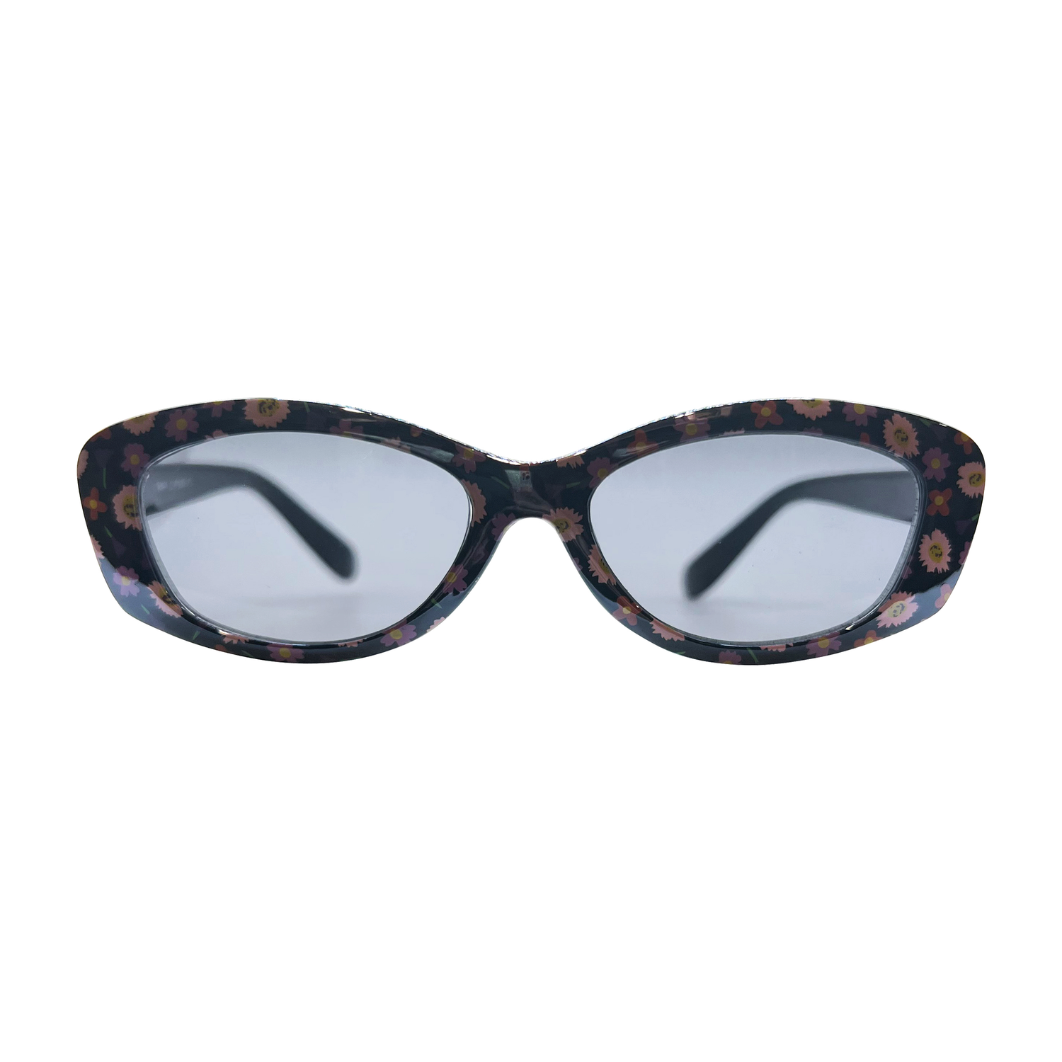 Kids ⭐️ PRINCESS Black Flowers/Super Dark Square-Giant Vintage Eyewear