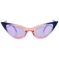 QUIZZY Blue/Pink Extreme Cat-Eye Sunglasses