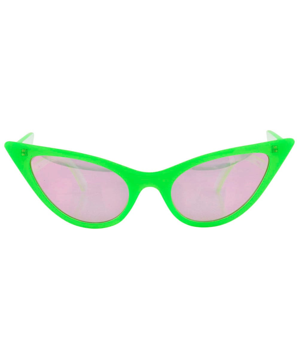 QUIZZY Green Cat-Eye Sunglasses