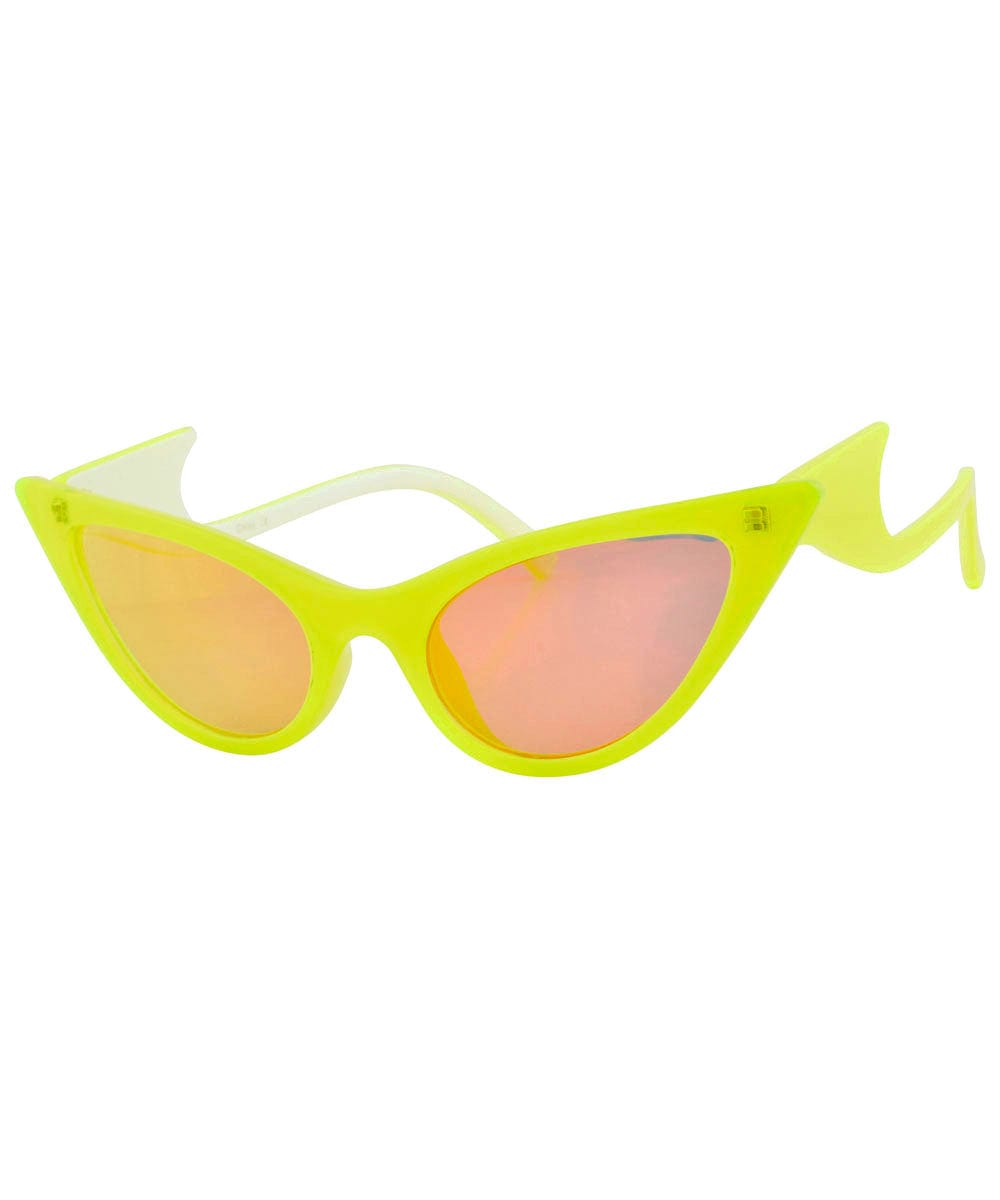 QUIZZY Yellow Cat-Eye Sunglasses