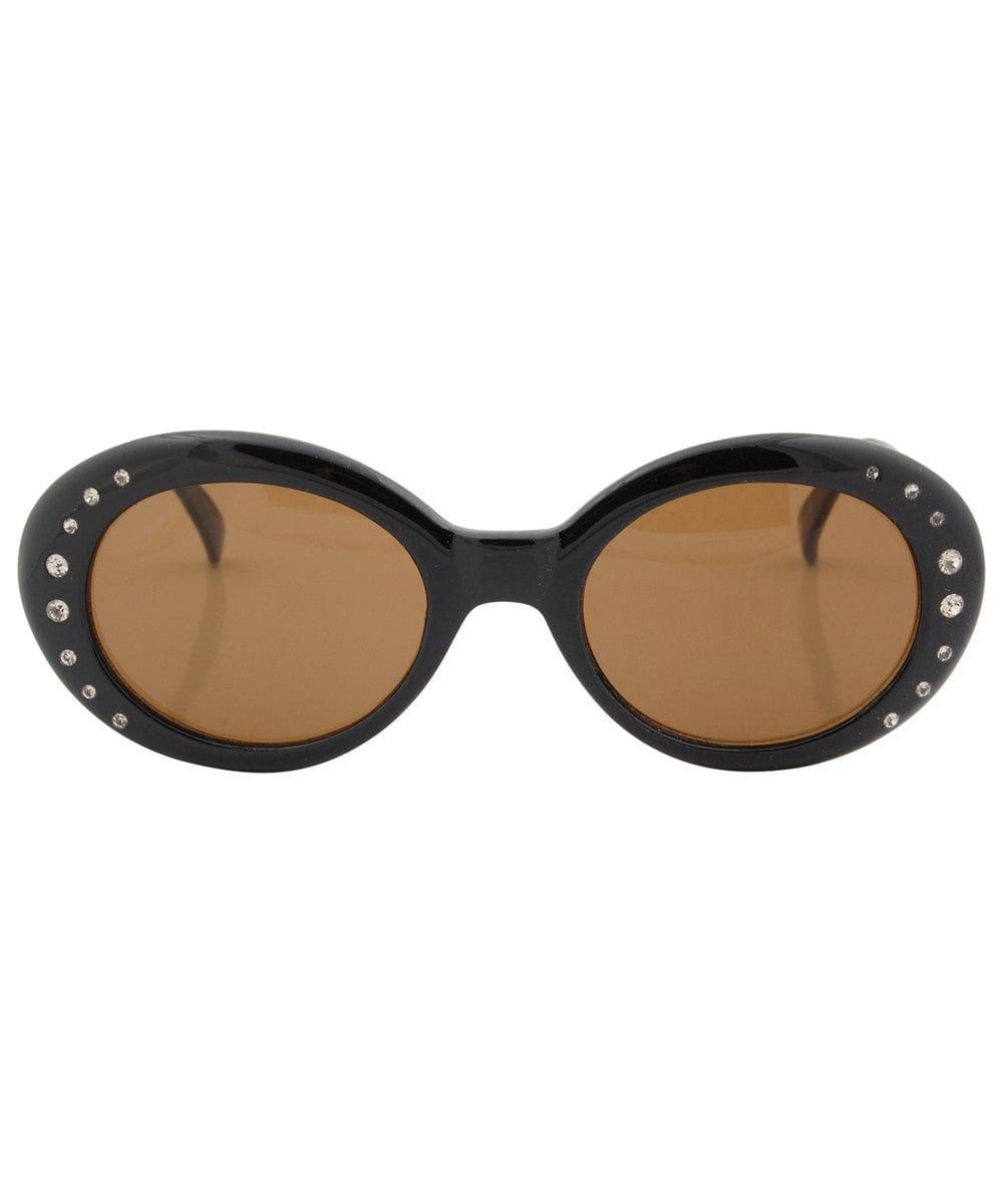 rhinestoned black amber sunglasses
