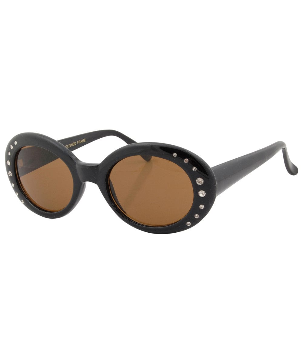 rhinestoned black amber sunglasses