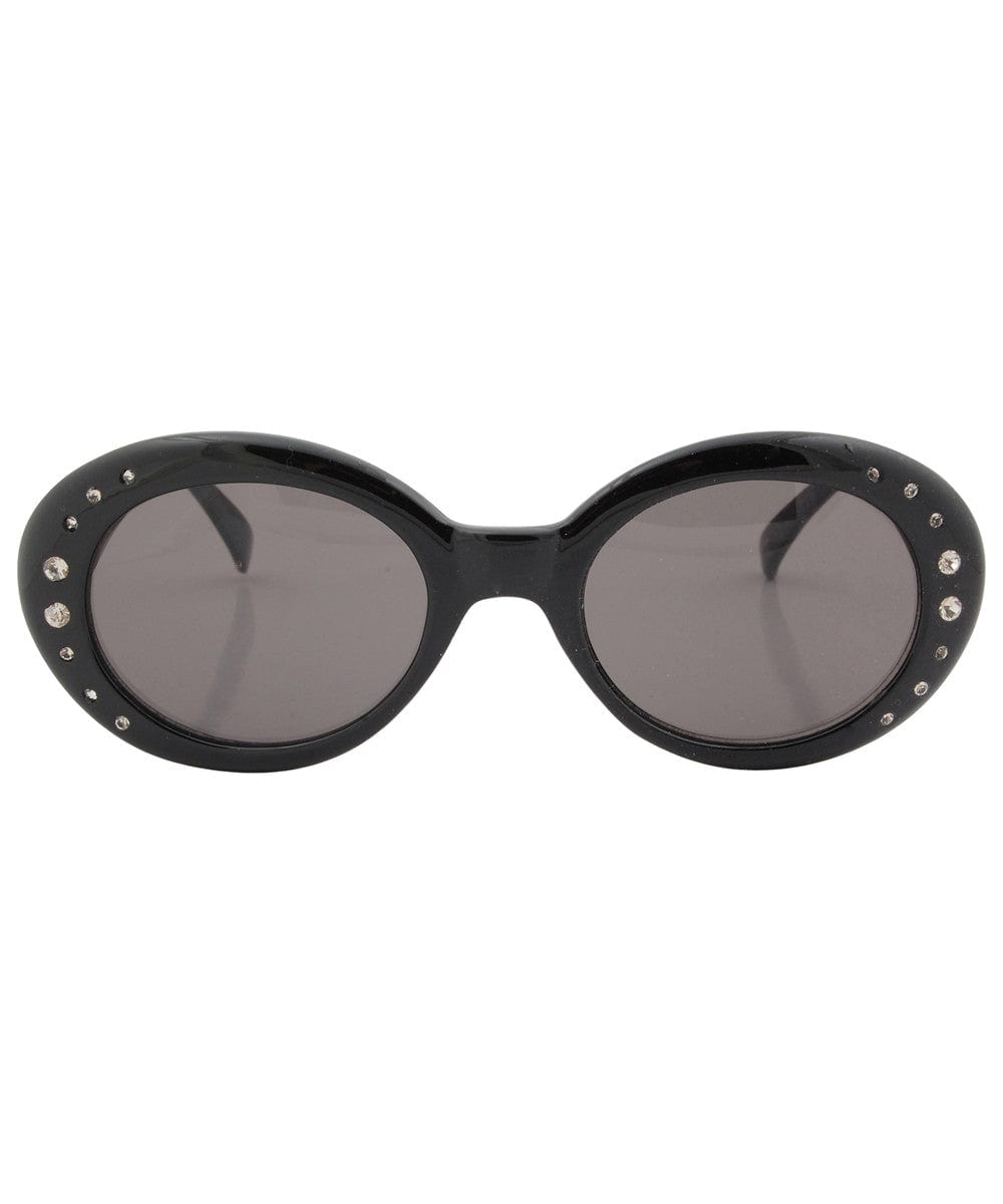 rhinestoned black smoke sunglasses